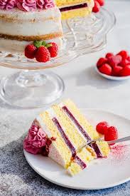 Raspberry Layer Cake With Cream Cheese Frosting Recipe Sweet Savory Desserts Layer Cake Filling
