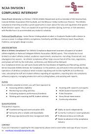 Sports management professionals work as team managers, athletic directors, sports agents and recruiters, marketing and pr professionals, and more. Sport Management At St John S University Stony Brook University Is Currently Offering An Internship Opportunity In Collegiate Compliance The Successful Candidate Will Assist In The Office And Be A Vital Part