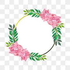 Simple Floral Frame With Pink Rose In Watercolor Illustration Png And Psd Watercolor Illustration Rose Flower Png Flower Frame