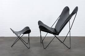 Vintage Midcentury Leather Butterfly Chair With Ottoman Mid Century Modern Finds