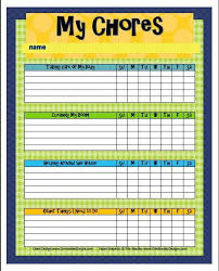 Printable Chore Charts For Kids Printibel Ausdrucken