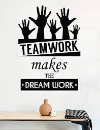 Usa Decals4you Inspiration Wall Decals Quotes For Office Teamwork Makes The Dream Work Vinyl Stickers Quotes About Motherhood Work Quotes Office Quotes Wall