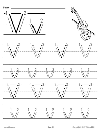 Printable Letter V Tracing Worksheet With Number And Arrow Guides Alphabet Worksheets Preschool Printable Preschool Worksheets Tracing Worksheets