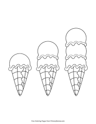 Free printable ice cream coloring pages for kids. Ice Cream Cones Coloring Page Free Printable Pdf From Primarygames