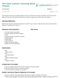 Use This Lesson To Have Your Students Research About A Planet Of Their Choice And Present It To The Class This Lesson Will Als How To Plan Lesson Lesson Plans