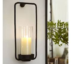 Rectangle Iron Glass Candle Sconce Pottery Barn Candle Holder Wall Sconce Candle Wall Sconces Wall Candle Holders