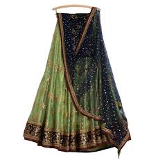 Green Black And Brown Outfits This Is A Unique Pista Green And Black Color Combination Of Lehenga Choli And The Material Is Pre Combination Dresses Black Color Combination Clothes For Women