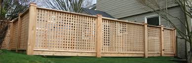 Picture framed square lattice fence is a very modern and custom look. Lattice Screen Woodway Products