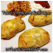 Crescent rolls, ground beef and cheese. Taco Night Leftovers Make Taco Crescent Roll Ups In The Kitchen With Kp