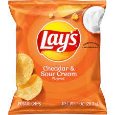 Ruffles cheddar & sour cream potato chips (184g). Lay S Cheddar Sour Cream Flavored Potato Chips 1 Oz Snacks Chips Dips Central Market