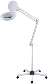 Semplix Led Lupen Stehlampe 3d Weiss Linse 127 Mm Dimmbar Standfuss