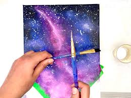 How to splatter paint with a toothbrush. How To Paint A Galaxy Night Sky For Beginners Milky Way