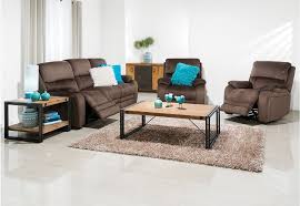 Buxton 3 Piece Microfibre Recliner Suite Coffee Table Furniture Home Decor