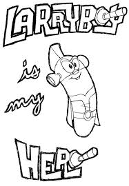 The original illustration of the veggietales coloring. Veggie Tales Larry Boy Is My Hero Coloring Pages Coloring Sky