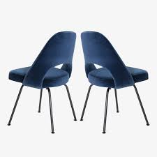 Saarinen Executive Armless Chairs In Navy Velvet Black Edition4 Png Armless Chair Armless Saarinen