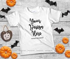 Halloween Kids White Tshirt Mockup Fall T Shirt Flat Lay Etsy In 2020 Halloween Kids Design Mockup Free Free Psd Mockups Templates