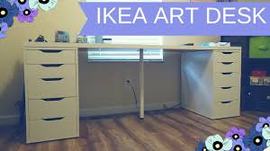 It was made using a combination of items some of which include a few finds from craiglist like a small bookcase, a hollow. Ikea Linnmon Alex Desk Build Setting Up My Art Desk Youtube