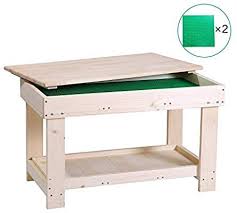 Amazon Com Youhi Kids Activity Table With Board For Bricks Activity Play Table Wood Color Kitchen Kids Activity Table Lego Table Lego Table With Storage
