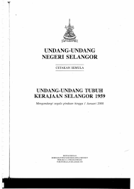 Ia dimasyhurkan pada tahun 1895 dan menjadi perlembagaan bertulis pertama di tanah melayu. File Undang Undang Tubuh Negeri Selangor 1959 Pdf Wikimedia Commons