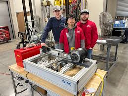Our industrial Mechanics class made great use of our SMC trainer. Belts,  chains, couplings, and sraight edge alignment were all demonstrated. We  even had an exercise in reverse dial alignment.