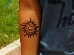 It features a pentagram, or. Anti Possession Tattoo Supernatural Amino