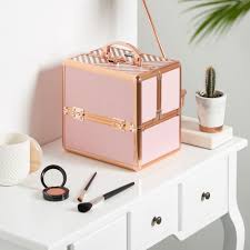 Mini Rose Gold Professional Makeup Train Case Joligrace Travel Makeup Case With Mirror Artis Makeu Makeup Storage Box Makeup Box Organizer Makeup Organization