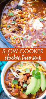 It begs to be topped with chips and cheese, and any soup that can be made into a bowl of nachos by the time it's served gets two thumbs up in my book. Slow Cooker Chicken Taco Soup Slow Cooker Chicken Tacos Slow Cooker Chicken Taco Soup Chicken Crockpot Recipes