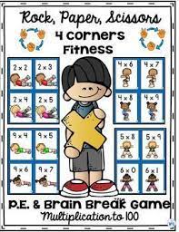 Rock Paper Scissors 4 Corner Fitness Multiplication Game For Pe Active Classro Multiplication Games Online Games For Kids Elementary Pe