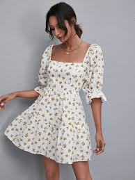 Shein Costas Nuas Florzinhas Boho Vestido Shein Brasil