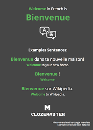 Check spelling or type a new query. How To Say Welcome In French Clozemaster