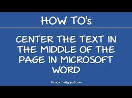 So, this adds 20 points of tracking to hello world, which will space the letters out. Center Text In The Middle Of The Page In Microsoft Word Youtube