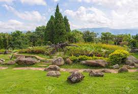 So werden sie das tier los. Schonen Garten Von Bunten Blumen Auf Hugel Lizenzfreie Fotos Bilder Und Stock Fotografie Image 35657457