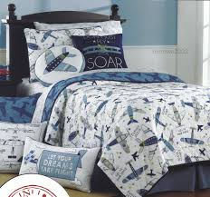 Airplane Jet Twin Quilt Blue Gray Plane Fly Pilot Cotton Sky Hawk Vintage New Twin Quilt Twin Sheet Sets Boy Decor