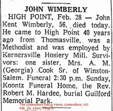 John Kent Wimberly S O George Bartrum Bud And Mary E Flowerday Wimberly George S Second Wife Was Nancy C Coffey D O Second Wife Write To Me Writing