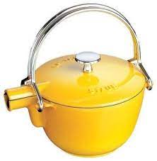 Staub Round 1 Quart Teapot Traditional Kettles By Amazon Houzz Tea Pots Yellow Tea Tea Kettle