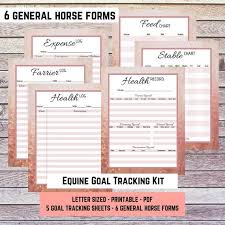 Equine Goal Tracking Basic Horse Forms Kit Etsy Horses