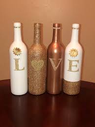 Love Wedding Bridal Shower Anniversary Rose Etsy Wine Bottle Decor Wine Bottle Centerpieces Liquor Bottle Crafts