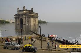 Image result for pic of rising sea levels at mumbai
