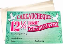 Cadeau Cheque 12 5 Jaar Getrouwd Kopen Carnavalsland Nl