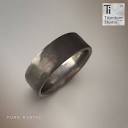 Titanium Studio - Pure Rustic. Titanium ring with polished ...