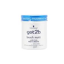 Got 2b beach matte paste 3.5 oz, (2 compare with similar items. Schwarzkopf Got2b Beach Matt Surfer Look Matt Paste 100ml Inish Pharmacy Ireland
