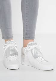 Gabor High Top Trainers Weiß Silber Women Sale Shoes White