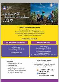 Share to twitter share to facebook share to pinterest. Mpp Uitm Perlis On Twitter Permohonan Kemasukan Ke Program Mdab Mengubah Destini Anak Bangsa Pra Diploma Uitm Telah Dibuka Mohon Hebahan Http T Co Qhgcrprkmz
