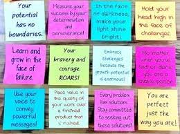 Positive Messages On Sticky Notes For Upper Grades Sticky Notes Quotes Motivational Notes Positive Notes