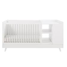 Lit Bebe Combine Blanc Et Gris L190 Maisons Du Monde Lit Bebe Chambre Evolutive Bebe Chambre Bebe Blanche