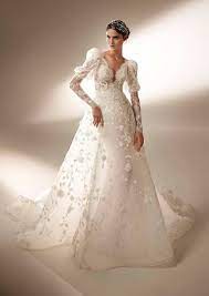 Wedding Dress With A Line Silhouette And V Neck Nolan Atelier Pronovias Pronovias Wedding Dress Wedding Dresses A Line Wedding Dress