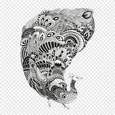 Tubuh bagian bawah mulai dari tenggorokan, dada hingga pangkal ekor berwarna putih polos. Seni Visual Lukisan Hitam Putih Ilustrasi Motif Burung Merak Lukisan Cat Air Dicat Png Pngegg