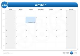 July 2017 Calendar