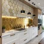 White Tile with Gold Accents