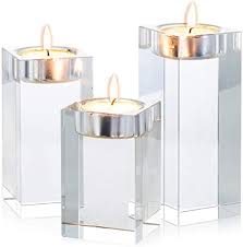 Shop with afterpay on eligible items. Sziqiqi 3 Piece Crystal Glass Candle Holder Set Crystal Candlelight Dinner Candle Holder Creative Ornament For Home Dining Table And Bar Square Amazon Co Uk Kitchen Home